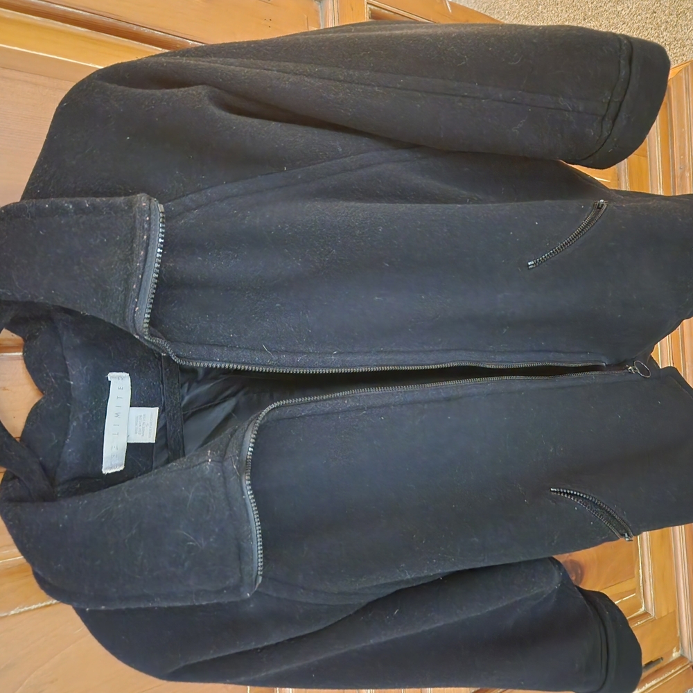 Classic Black Pea Coat with Structured Design